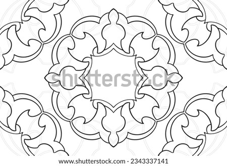 mandala decorative element ornamental composition ornament freehand drawing pattern print line design postcard background medallion outline decoration gothic style floral