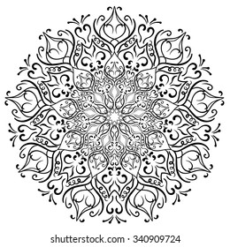 Mandala. Decorative element. Round decoration. Symbol. Lace.