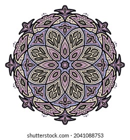 Decoración de elementos decorativos de Mandala, color violeta, decorativo para el festival del Este