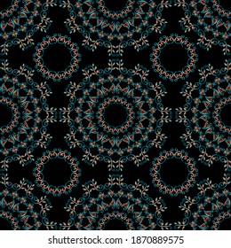 Mandala decorative elements seamless  pattern,