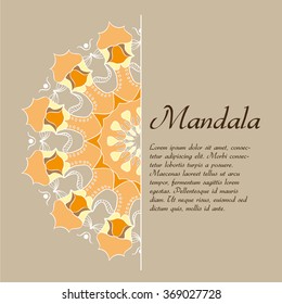 Mandala with decorative elements.Vector background. Card or invitation. Vintage decorative elements. Hand drawn