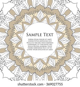Mandala with decorative elements.Vector background. Card or invitation. Vintage decorative elements. Hand drawn
