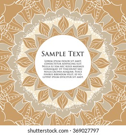 Mandala with decorative elements.Vector background. Card or invitation. Vintage decorative elements. Hand drawn