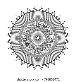 mandala decorative ethnic element adult coloring design