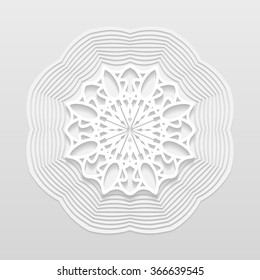 Mandala, decorative flower, decorative snowflake,  embossed pattern, arabic ornament, indian ornament, round element,  3D, vector 