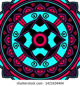 Mandala decorative ornament. Can be used for greeting card, phone case print, etc. Hand drawn background, vector isolated on white