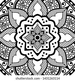 Mandala decorative ornament. Can be used for greeting card, phone case print, etc. Hand drawn background, vector isolated on white. EPS 10 
