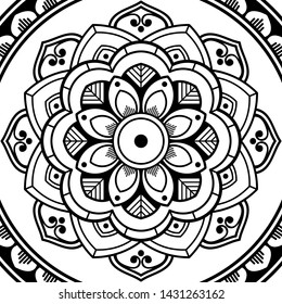Mandala decorative ornament. Can be used for greeting card, phone case print, etc. Hand drawn background, vector isolated on white. EPS 10 
