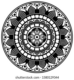 Mandala decorative ornament. Can be used for greeting card, phone case print, etc. Hand drawn background
