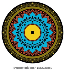 Mandala decorative ornament. Can be used for greeting card, phone case print, etc. Hand drawn background
