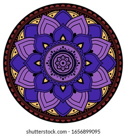 Mandala decorative ornament. Can be used for greeting card, phone case print, etc. Hand drawn background