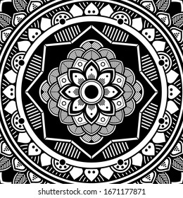 Mandala decorative ornament. Can be used for greeting card, phone case print, etc. Hand drawn background, vector isolated on white. EPS 10 
