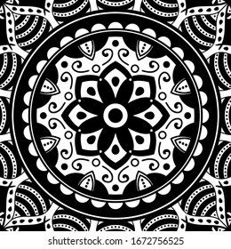 Mandala decorative ornament. Can be used for greeting card, phone case print, etc. Hand drawn background