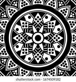 Mandala decorative ornament. Can be used for greeting card, phone case print, etc. Hand drawn background