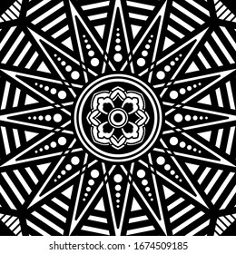 Mandala decorative ornament. Can be used for greeting card, phone case print, etc. Hand drawn background