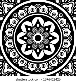 Mandala decorative ornament. Can be used for greeting card, phone case print, etc. Hand drawn background