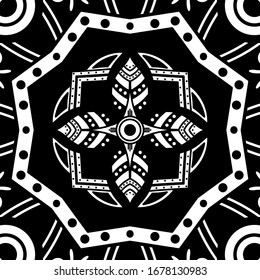 Mandala decorative ornament. Can be used for greeting card, phone case print, etc. Hand drawn background