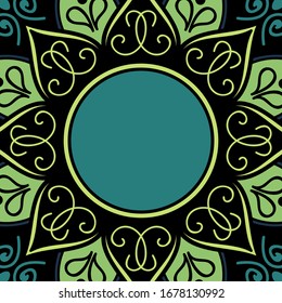 Mandala decorative ornament. Can be used for greeting card, phone case print, etc. Hand drawn background