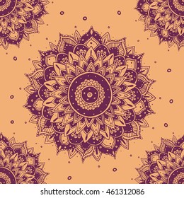 Mandala. Decorative ornament. Pattern handmade. Indian motifs. Printing on fabric or paper.