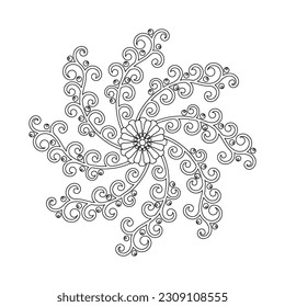Mandala, dekorative Ornamente, gemusterte Gestaltungselemente, stilisierte Äste und BeerenVektor Ethnic Amulet.