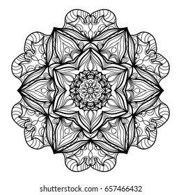 Mandala decorative ornament. Vector illustration. for coloring book, greeting card, invitation, tattoo. Anti-stress therapy pattern.