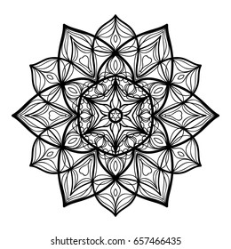 Mandala decorative ornament. Vector illustration. for coloring book, greeting card, invitation, tattoo. Anti-stress therapy pattern.