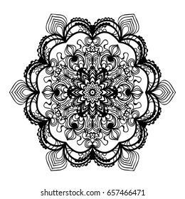 Mandala decorative ornament. Vector illustration. for coloring book, greeting card, invitation, tattoo. Anti-stress therapy pattern.