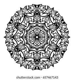 Mandala decorative ornament. Vector illustration. for coloring book, greeting card, invitation, tattoo. Anti-stress therapy pattern.