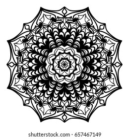 Mandala decorative ornament. Vector illustration. for coloring book, greeting card, invitation, tattoo. Anti-stress therapy pattern.