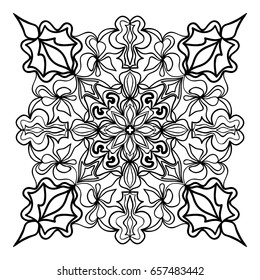 Mandala decorative ornament. Vector illustration. for coloring book, greeting card, invitation, tattoo. Anti-stress therapy pattern.