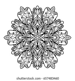 Mandala decorative ornament. Vector illustration. for coloring book, greeting card, invitation, tattoo. Anti-stress therapy pattern.