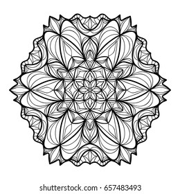 Mandala decorative ornament. Vector illustration. for coloring book, greeting card, invitation, tattoo. Anti-stress therapy pattern.