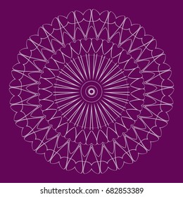 Mandala decorative ornament. Vector illustration. greeting card, invitation. purple color