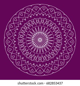 Mandala decorative ornament. Vector illustration. greeting card, invitation. purple color