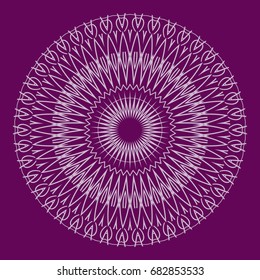 Mandala decorative ornament. Vector illustration. greeting card, invitation. purple color