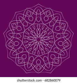 Mandala decorative ornament. Vector illustration. greeting card, invitation. purple color