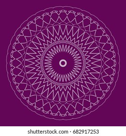 Mandala decorative ornament. Vector illustration. greeting card, invitation. purple color