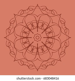 Mandala decorative ornament. Vector illustration. for coloring book, greeting card, invitation.