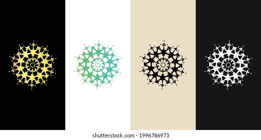 Mandala Decorative And Ornamental Black in white  and Golden Abstract Colorful design Collection