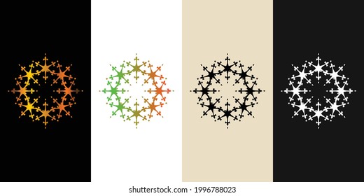 Mandala Decorative And Ornamental Black in white  and Golden Abstract Colorful design Collection