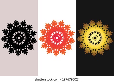 Mandala Decorative And Ornamental Black in white  and Golden Abstract Colorful design Collection