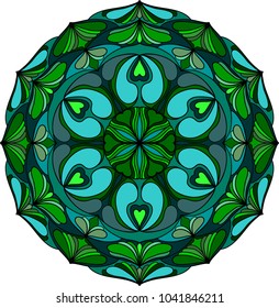 Mandala. Decorative ornamental pattern in circle. Vintage decorative element with Indian, Arabic motifs. Vector illustration.