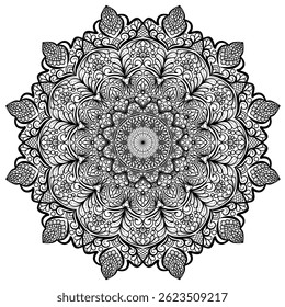 Mandala decorative pattern. Abstract ornament. Vector illustration. Bohemian, boho, ethnic, hippie motifs. Design element for yoga mat, 
 stickers, tattoo, tapestry, wall art,clothes, stationery.