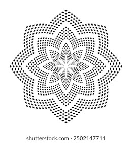 Mandala Decorative Radial Geometric Dots Pattern. Vector Art. 