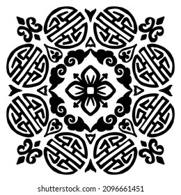 Mandala decorative round  for design with Chinese ornament.