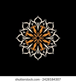 Mandala decorative round ornament. Anti-stress therapy pattern. Weave design element. Yoga logo, background for meditation poster. Unusual flower shape. Oriental vector.