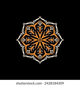 Mandala decorative round ornament. Anti-stress therapy pattern. Weave design element. Yoga logo, background for meditation poster. Unusual flower shape. Oriental vector.