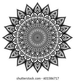 Mandala. Decorative round ornament. Anti-stress therapy pattern. Hand drawn ornament. Islam, Arabic, Indian style