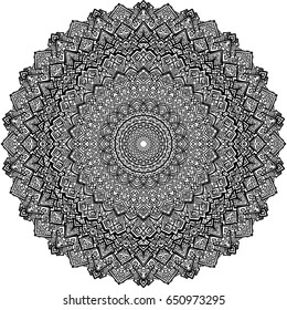 Mandala. Decorative round ornament. Anti-stress therapy pattern. Hand drawn ornament. Islam, Arabic, Indian style