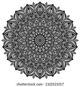 Black White Mandala Vector Isolated On Stock Vector (Royalty Free ...